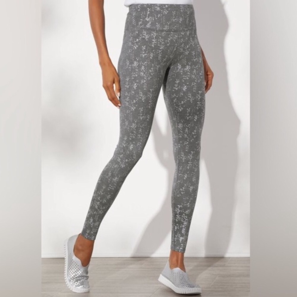 SOFT SURROUNDINGS | Superslim Metallic Leaf Print Ponte Leggings